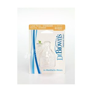 Dr Brown's Silicone Nipples-Level 3 Standard M6+
