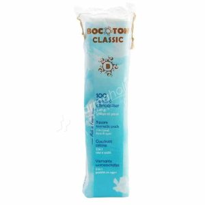 Bocoton Classic Square Cosmetic Pads 2-in-1 Face & Eyes - 100 Pads-