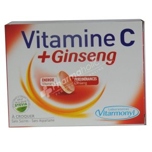 Vitarmonyl Vitamin C + Ginseng Energy & Performances Natural Orange Flavor 24 Tablets