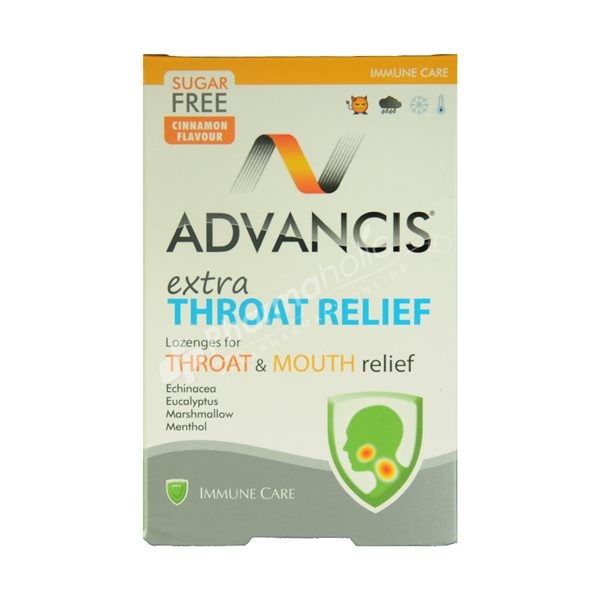 Advancis Extra Throat Relief Cinnamon Flavour Advancis Extra Throat Relief Cinnamon Flavour