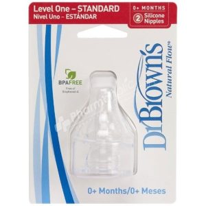 Dr Brown's Silicone Nipples-Level 1 (Newborn)