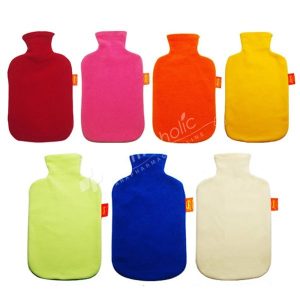 Fashy Classic Hot Water Bottle with Fleece Cover 2 L