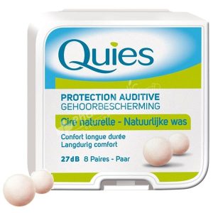 Quies Hearing Protection Pure Wax Earplugs -8 Pairs-