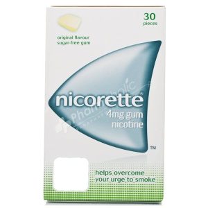 Nicorette High Strength Original Flavour 4mg Gum Nicotine -30 Pieces-