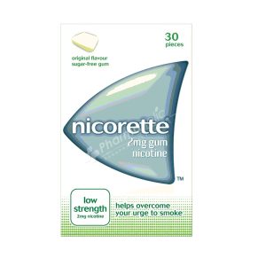 Nicorette High Strength Original Flavour 2mg Gum Nicotine -30 Pieces-