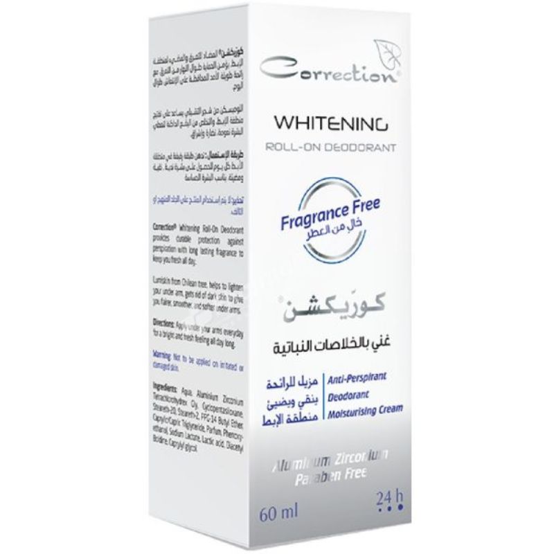 Correction Herbal Actives Whitening Roll-On Deodorant Fragrance Free 60ml