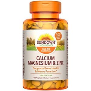 Sundown Naturals Non-Gmo Calcium Magnesium & Zinc 100 Caplets 