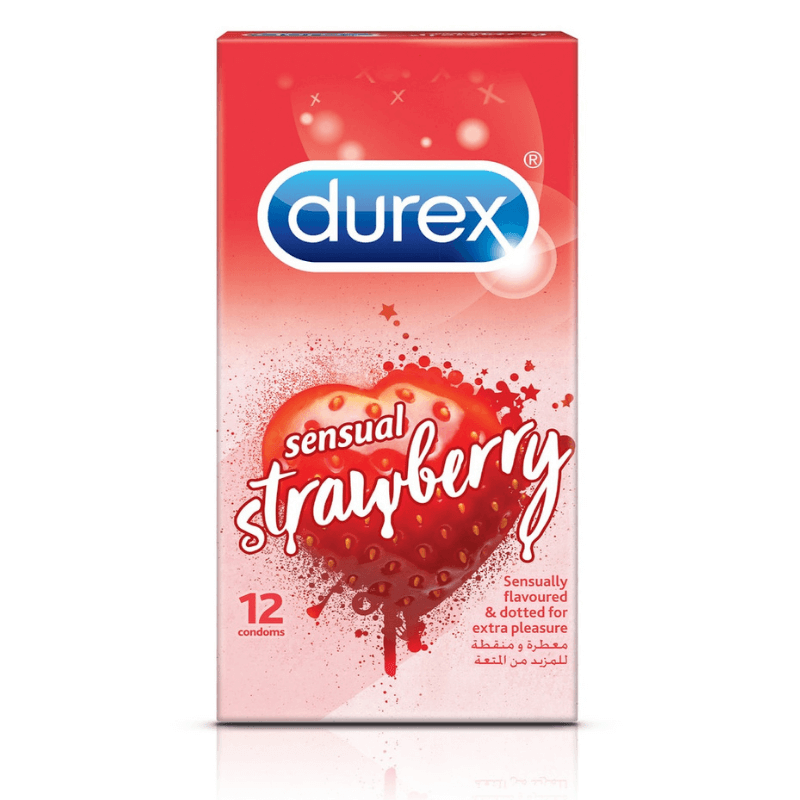 Untitled design (19) (1) Durex Sensual Strawberry 12 Condoms